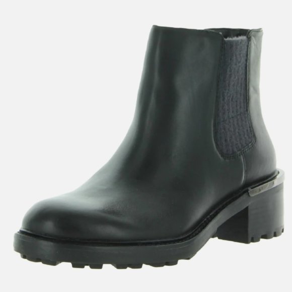 Vince Camuto Leather Chelsea Boots Kelivena Black Size 8W - Picture 4 of 4